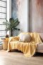 Yellow Cotton Decorative Sofa Cover 170x230 Size Optimal Anti-Slip Design