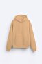 Women's Oversize Sweatshirt Hoodie Basic Beige – Hooded, Kangaroo Pocket, 3 Thread Ribbed - 4