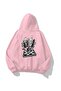 Unisex Oversize Sweatshirt Hoodie Satranç Think Printed Pink – Hooded, Kangaroo Pocket, 3 Threads