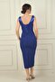 Women's Thick Strap Lined Top Satin Crepe Chanel Long Dress Slim Fit - 4