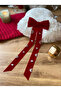 Velvet Zircon Stone Bow French Buckle - 2