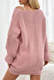 Women's V-Neck Oversize Powder Knitwear Cardigan - 5