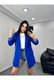 Women's Single-Button Blazer Jacket - 2