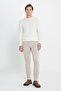 Men's Ecru Wool Standard Fit Regular Cut Crew Neck Jacquard Knitwear Sweater - 2