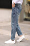 Orta Mavi %100 Pamuk Boyfriend Jeans Kot Pantolon TMNAW25JE00020 - 4
