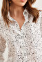 Women's White Black Semi Sheer Woven Shirtgml- 19001265 - 7