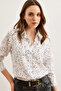 Women's White Black Semi Sheer Woven Shirtgml- 19001265 - 5