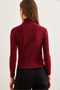 Women's Dark Burgundy Draped Detailed Flowy Stylish Blouseblz- 19002712 - 6
