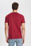 Unisex 100% Cotton Slim Fit Slim Fit Crew Neck Burgundy T-Shirt - 7