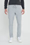 Lycra Flexible Slim Fit Slim Fit Men's Gray Jogger Trousers with Tie Waist and Side Pockets