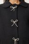Women's Black Stylish Bow Detail Tweed Jacket To00160 - 4