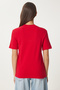 Women's Red Cotton Basic Knitted T-Shirt Ag00001 - 7