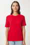 Women's Red Cotton Basic Knitted T-Shirt Ag00001 - 4