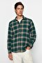 Green Regular Fit Winter Checked Lumberjack Shirt Tmnaw23Go00065