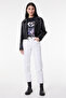 Carol Straight Fit Straight Cut High Waist White Stretchy Jean Jeans - 2