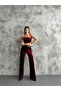 Velvet Fabric Wide Leg Trousers - 5