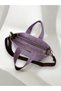 Mini Size Zippered Waxed Canvas Lilac Color Clutch Bag / Cross Strap - 4