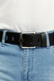 Men's 100% Genuine Leather Black Leather Belt with Black Trim 4.5 cm Jeans Belt Black - 2