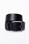 Men's 100% Genuine Leather Black Leather Belt with Black Trim 4.5 cm Jeans Belt Black - 3