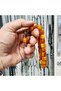 Tumbled Style Yellow Crimped Amber Efe Rosary 12 X 11 mm - 4
