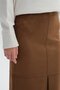 Brown Faux Suede Midi Skirt - 5