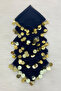 Navy Blue Gold Chiffon Halay Handkerchief 10 Pieces, Bride Groom Wedding Henna Circumcision Engagement Bride
