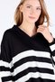 Black Striped Ribbed Knitwear Tunic 5335 - 3