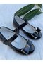 Baby Girl Black Shiny Patent Leather Princess Shoes - 2