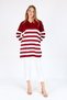 Claret Red Polo Neck Striped Tunic 5340