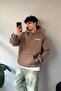 About Blank Printed Brown Oversize Hoodie