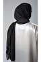 Black Patterned Shawl Chiffon Fabric Checked Striped 202107_01 - 3
