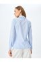 Cotton Blend Classic Collar Long Sleeve Striped Shirt - 4