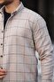 Beige Patterned Regular Fit Lumberjack Shirt - 2451 - 4
