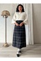 Long Black Color Tweed Skirt