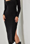 Women's Black Slit Long Dress 250 60261048 - 3