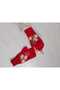 Hand Knitted Red Embroidered Fingerless Gloves - 19 cm Length, 20 cm Width - 4