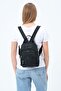 Black Unisex Crinkle Fabric Multi-Compartment Backpack Daily Multi-Pocket Water Resistant - 5