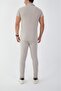 Men's Short Sleeve Slim Fit Slim Fit Shirt Collar Gray Shirt and Pipe Leg Pants Bottom Top Set - 2