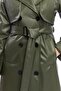 Long Leather Trench Coat with Double Pockets