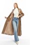 Long Leather Trench Coat with Double Pockets - 6