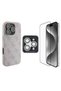 Guess Compatible Licensed 3in1 Accessories Set Case + Screen and Lens Protector for iPhone 16 Pro Max Pink