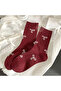 4 Pairs Women's Bow Heart Pattern Socks Women's Seasonal Long Multicolor Socks - 2
