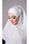 Cream Practical Ready Interlocking Hijab Scarf Cotton Jazz Fabric Plain Hijab 2306_40 - 3