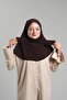 Practical Brown Hijab Scarf - Pleated Hijab with Back Snaps 2406_14 - 4