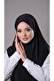 وشاح حجاب متشابك عملي أسود اللون قماش رملي حجاب عادي 2308_01 - 3