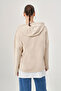 Hooded Garnished Beige Sweatshirt - 5