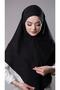 وشاح حجاب متشابك عملي أسود اللون قماش الجاز القطني طبقة مزدوجة حجاب عادي 2303_01 - 3