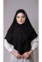 وشاح حجاب متشابك عملي أسود اللون قماش الجاز القطني طبقة مزدوجة حجاب عادي 2303_01 - 2