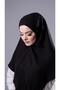 وشاح حجاب متشابك عملي أسود اللون قماش الجاز حجاب عادي 2306_01 - 3