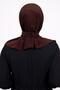 Brown Practical Ready-made Interlocking Hijab Scarf Sandy Fabric with Snaps at the Back 2101_14 - 4